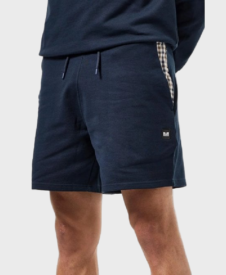 Weekend Offender Pankow Sweat Shorts - Navy/Mid House Check