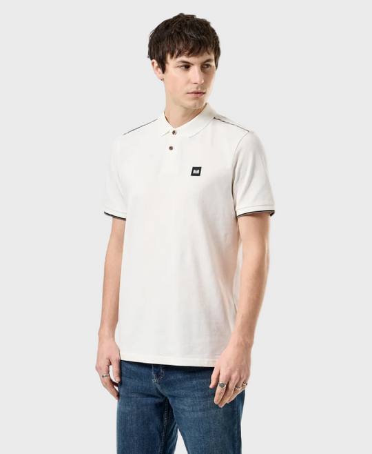 Weekend Offender Sakai Mid House Check Polo - Ghost White