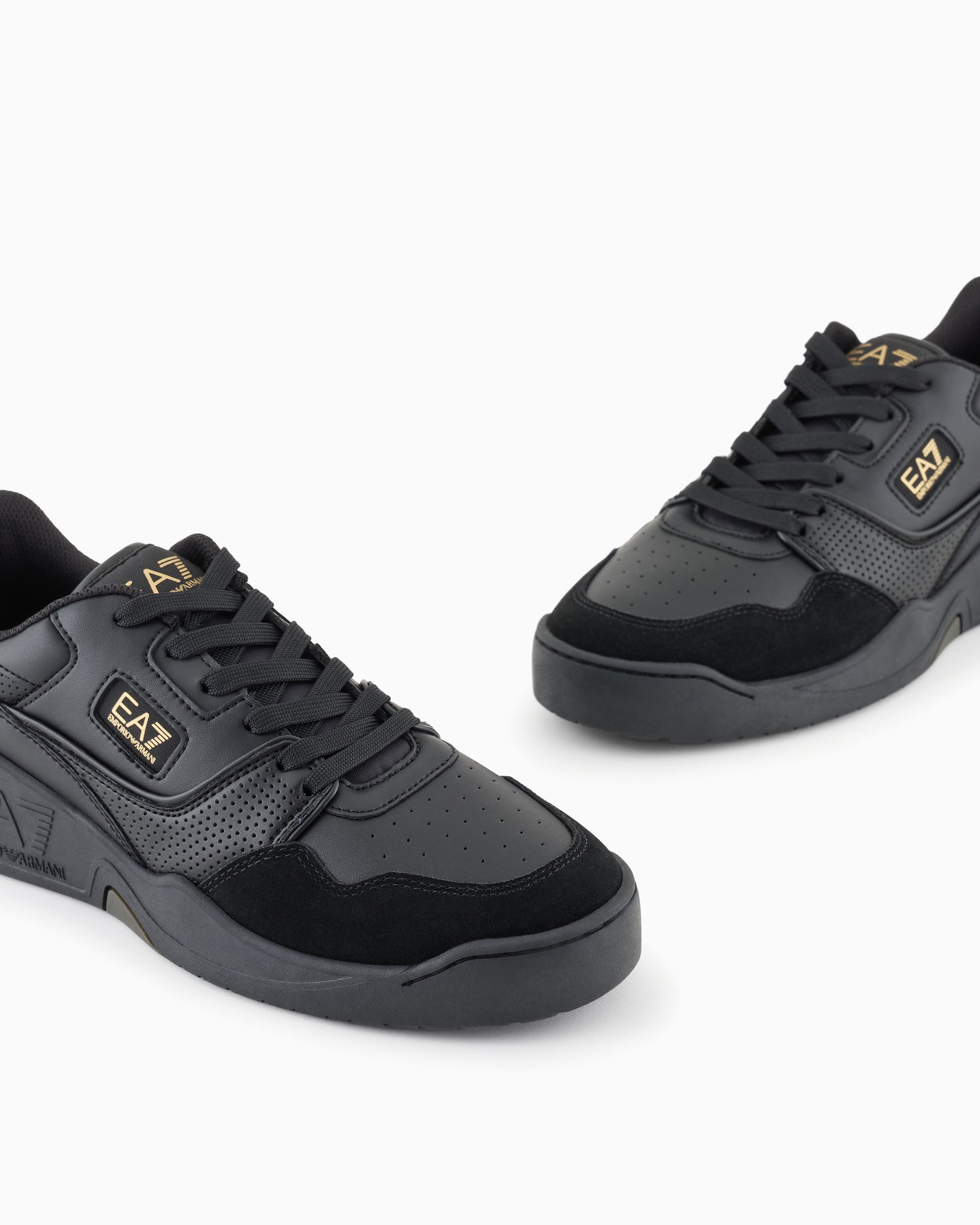 EA7 Emporio Armani X8X187 Woven Trainer Black & Gold