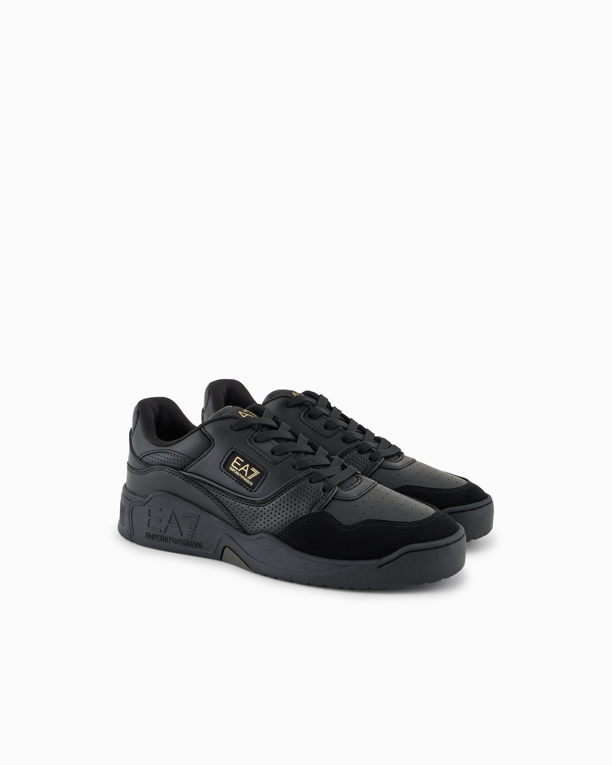 EA7 Emporio Armani X8X187 Woven Trainer Black & Gold