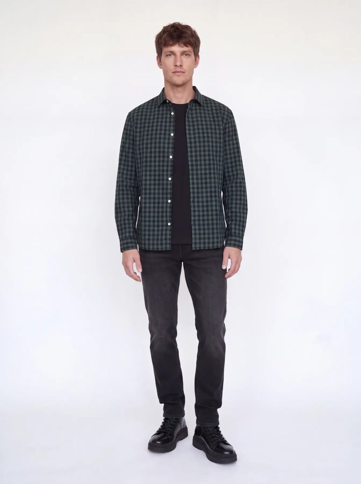 JJ Rebel Gavin Gingham L/S Shirt - Bistro Green