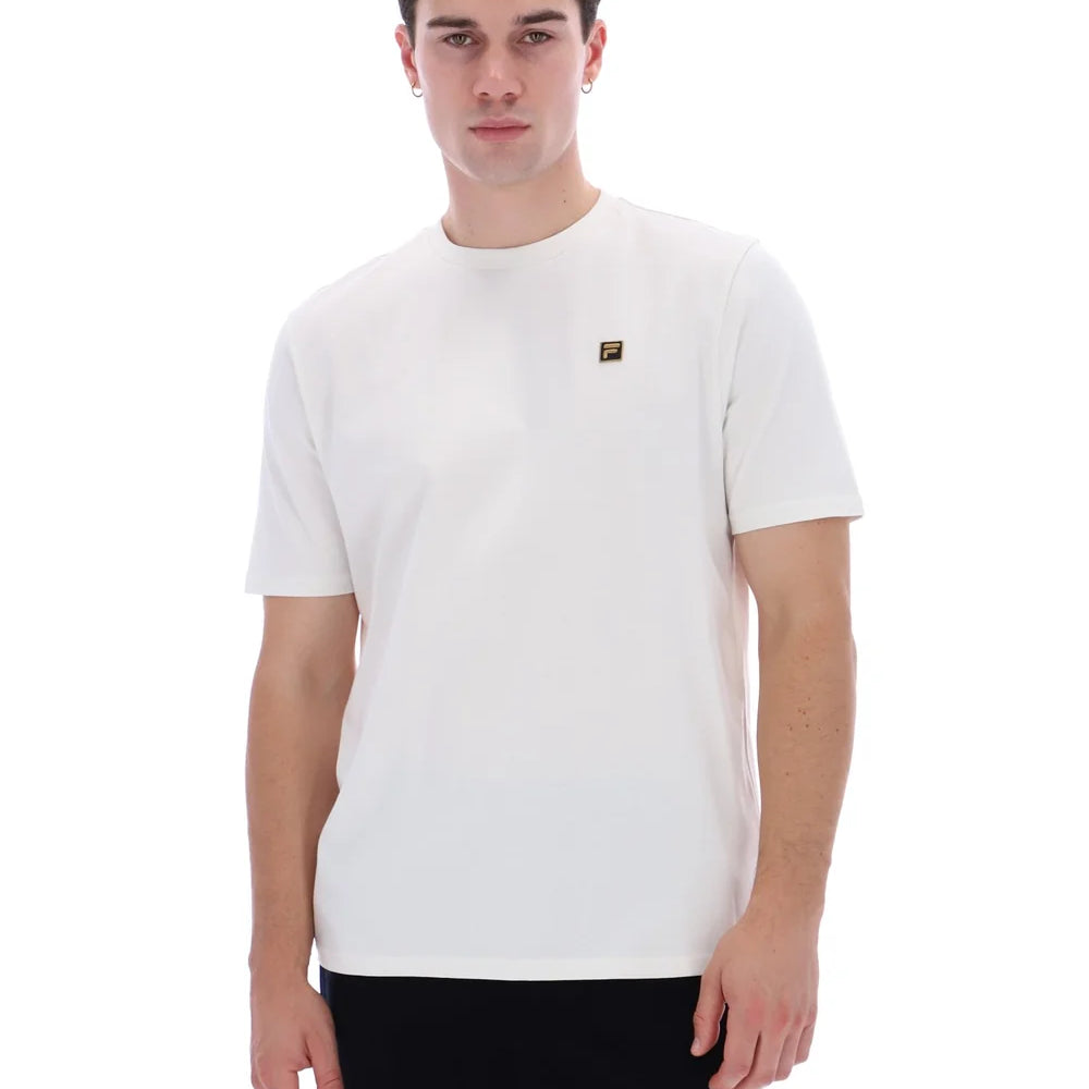 Fila FW26MG001 Yaxley 5 Premium T-Shirt W/ Bamboo Badge 129 - White Down