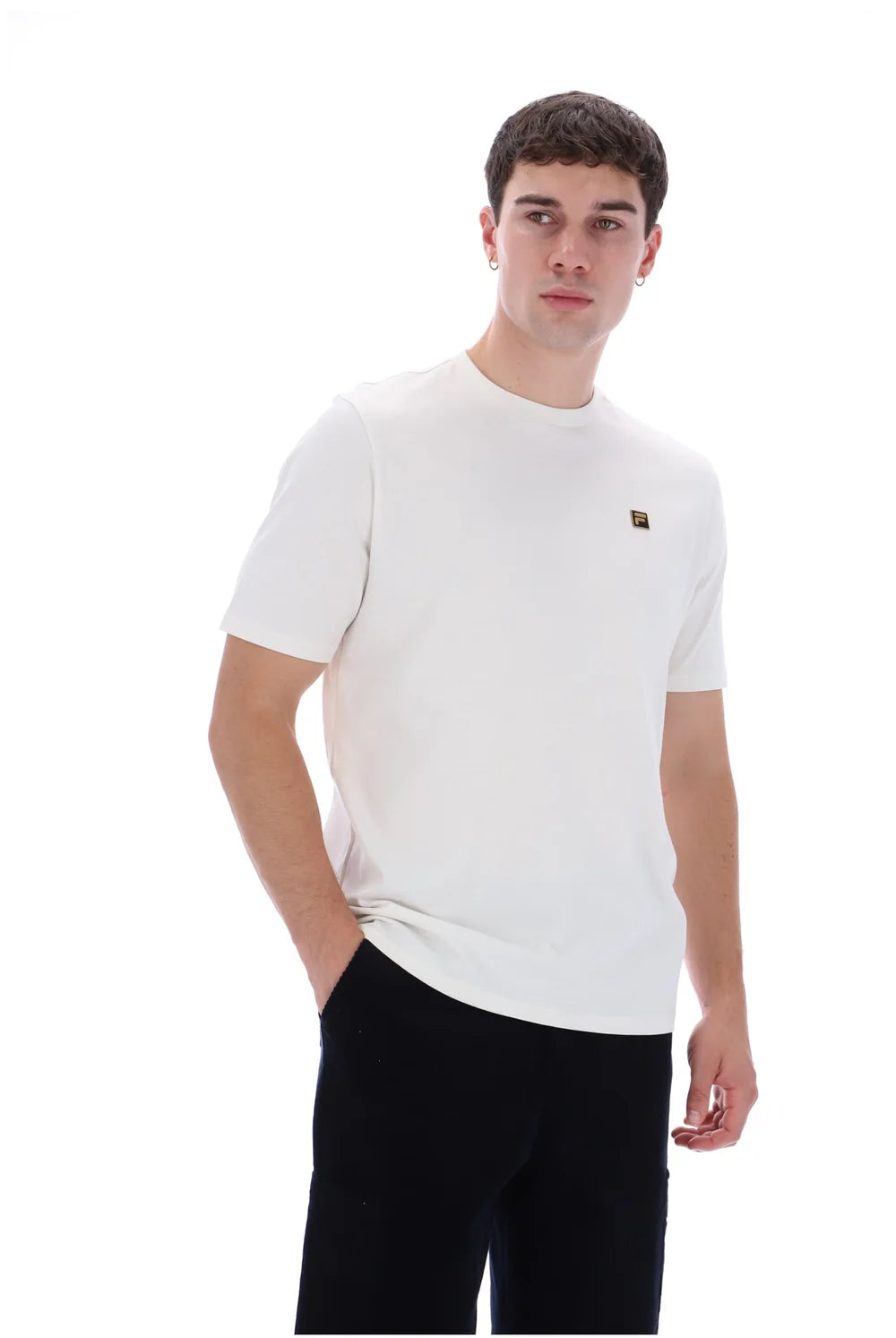 Fila FW26MG001 Yaxley 5 Premium T-Shirt W/ Bamboo Badge 129 - White Down