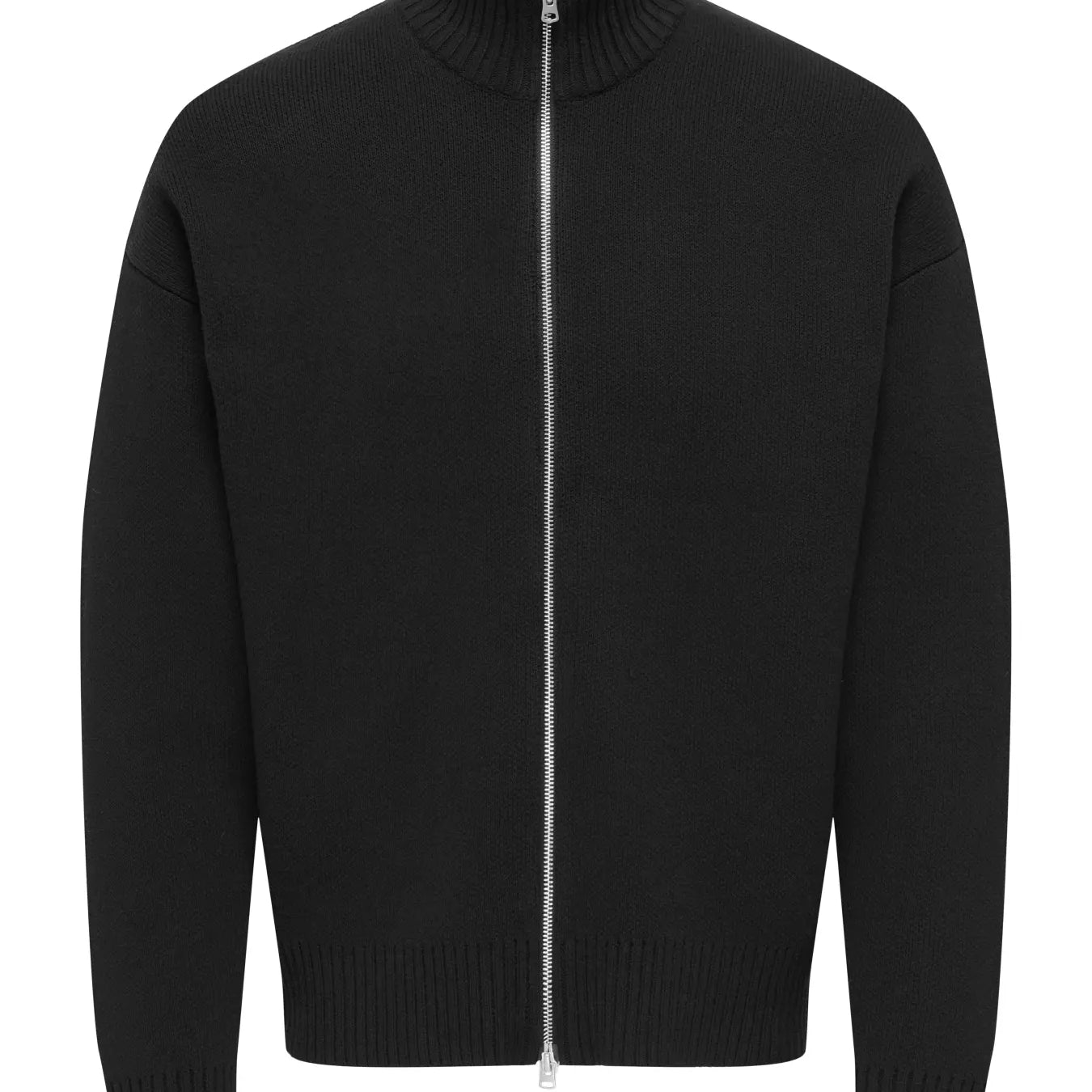 Only & Sons Blake DS High Neck Knitted Cardigan - Black