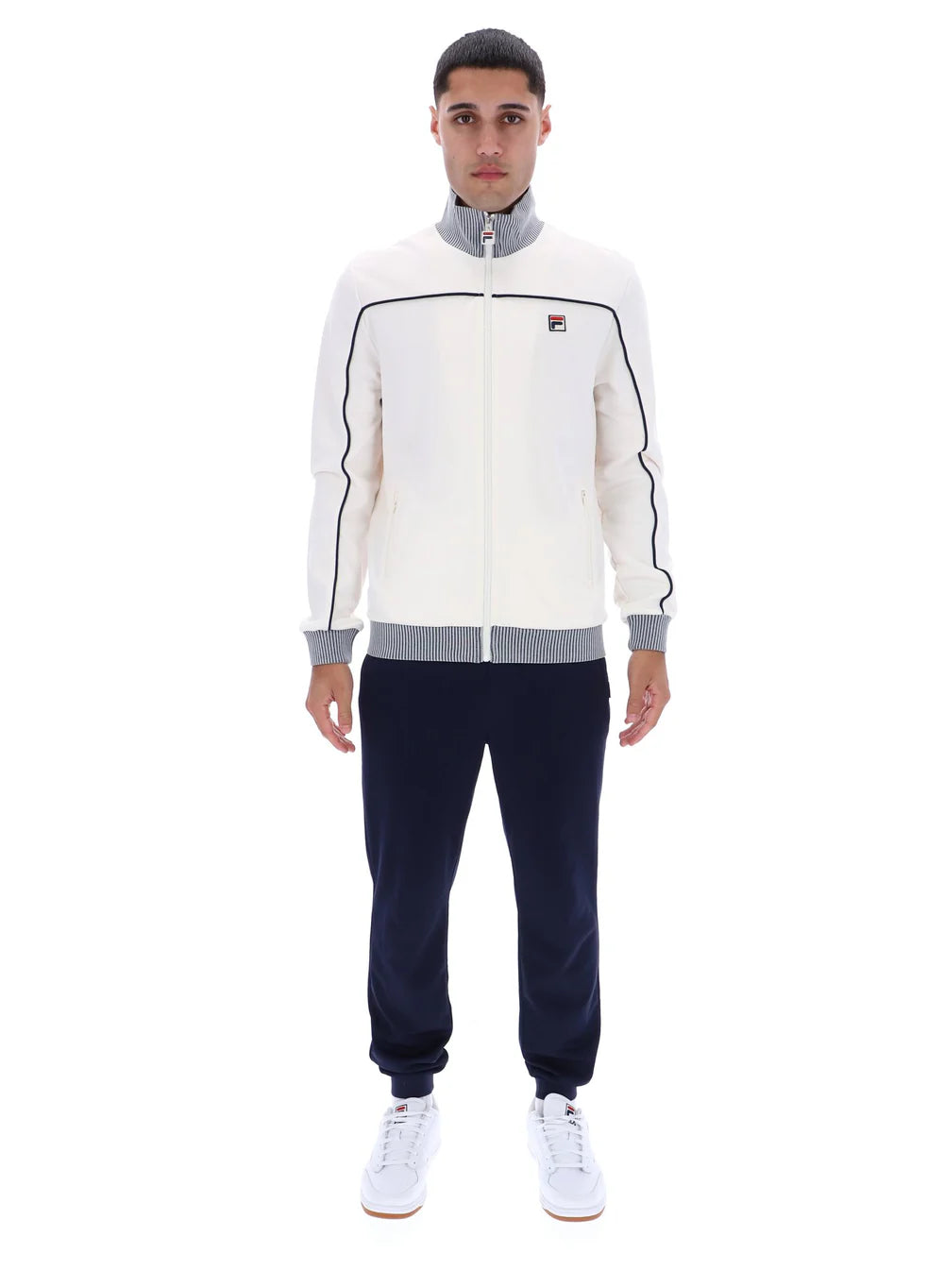 FILA Zayn Lenticular Track Top - Gardenia/FILA Navy