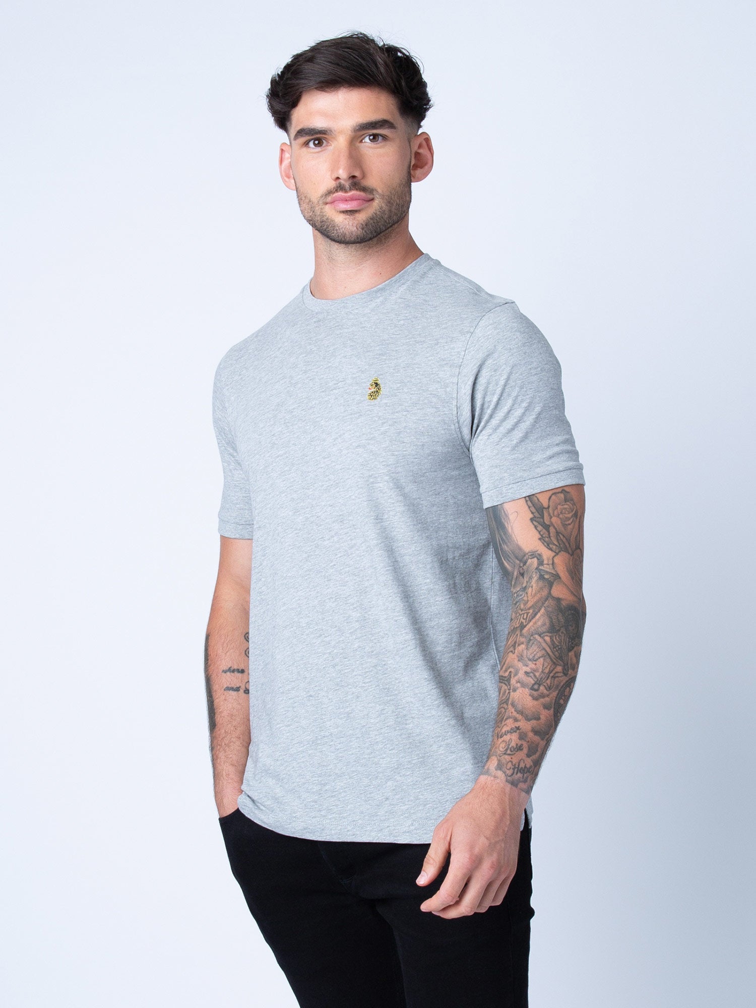 Luke 1977 ZM280165 Traff Core Crew T-shirt Mid Marl Grey