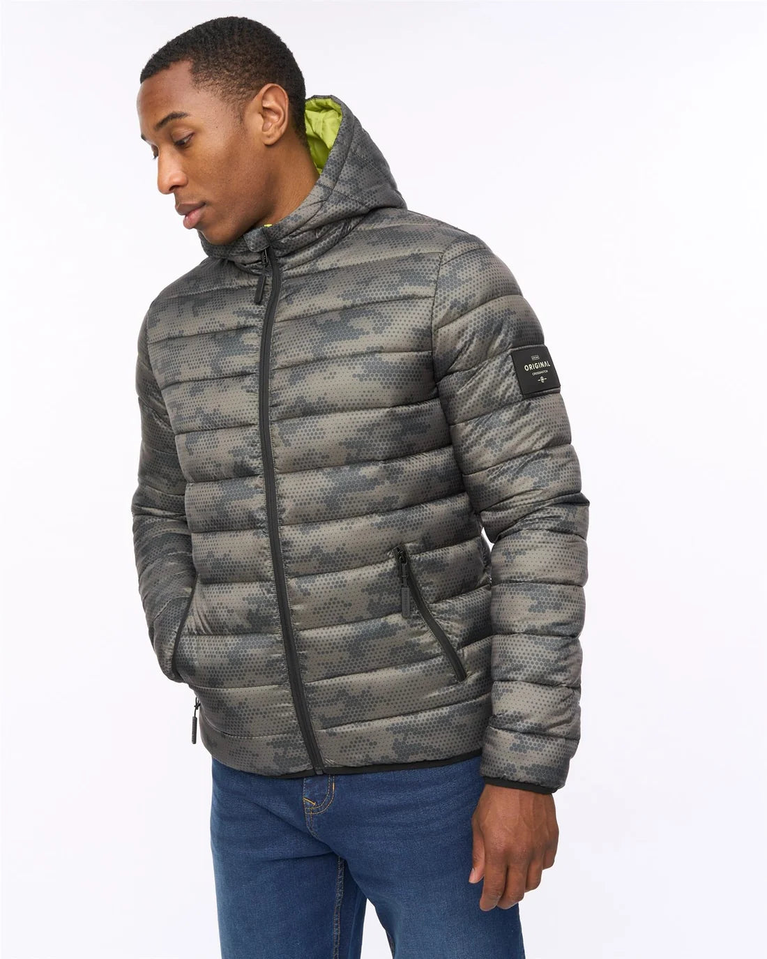 Crosshatch Gattering Jacket - Camo Olive