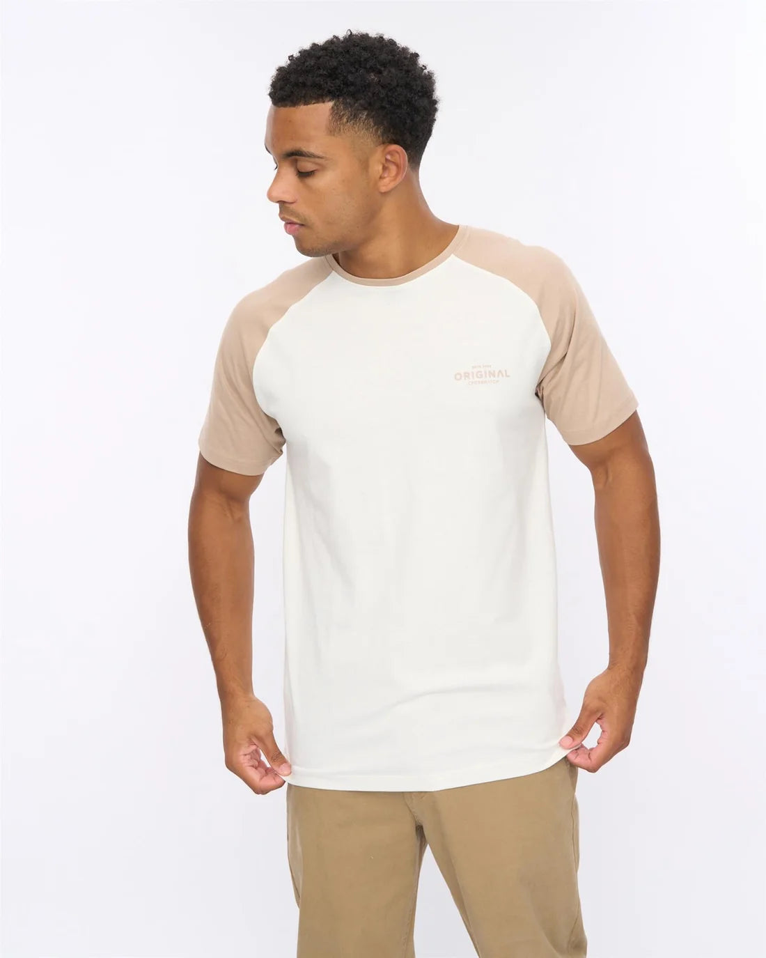 Crosshatch Meza T-Shirt - White/Stone