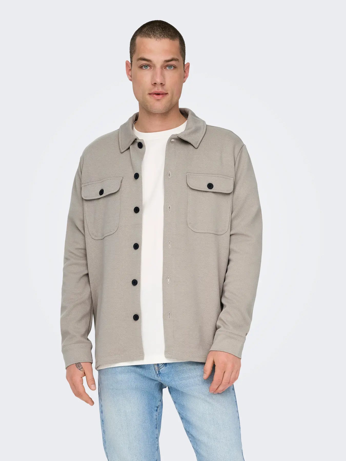 Only & Sons New Kodyl Sweat Overshirt - Vintage Khaki