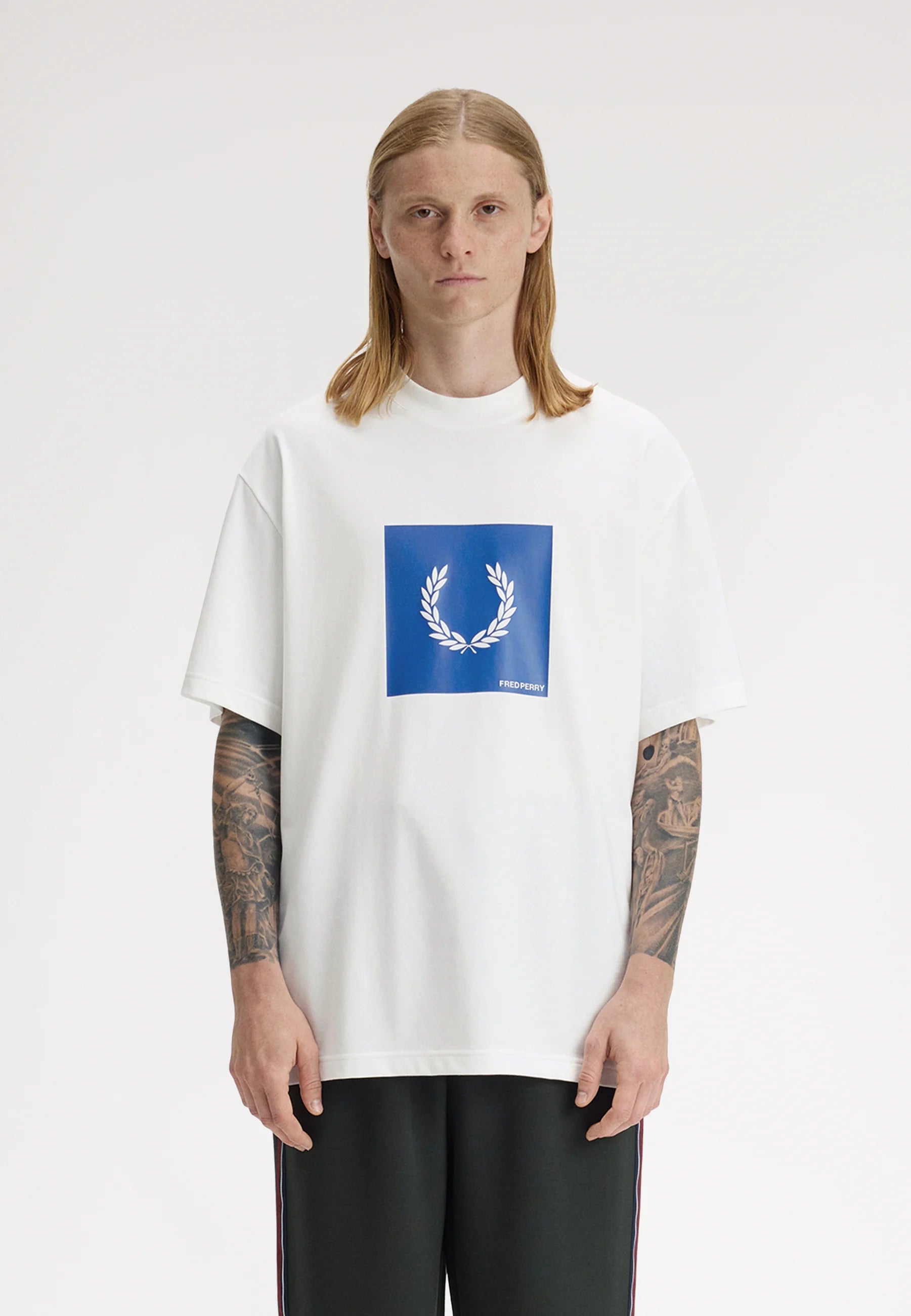 Fred Perry M2404 Box Graphic T-Shirt - Snow White