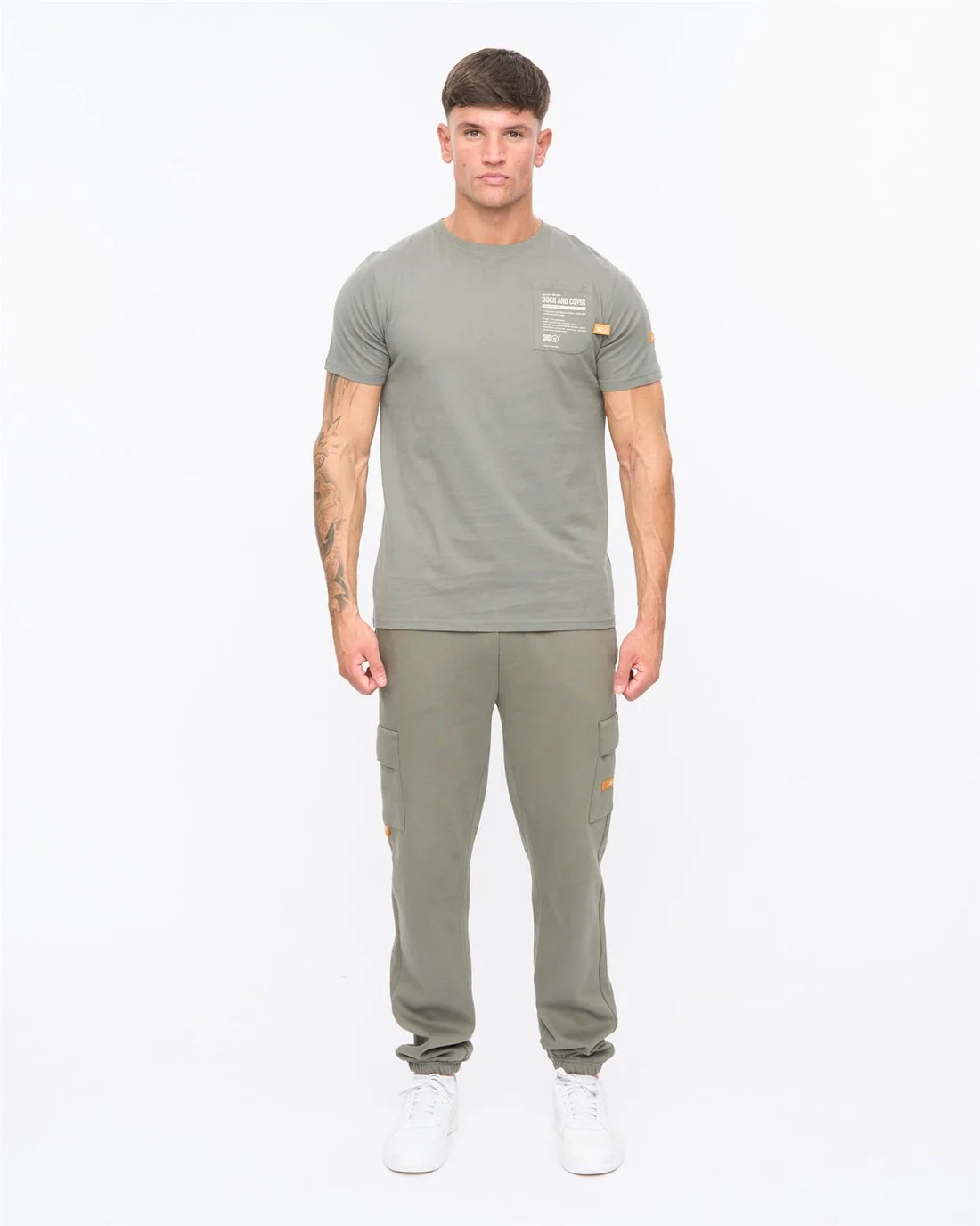 Duck & Cover Adamsberg Carbon T-Shirt - Dark Olive