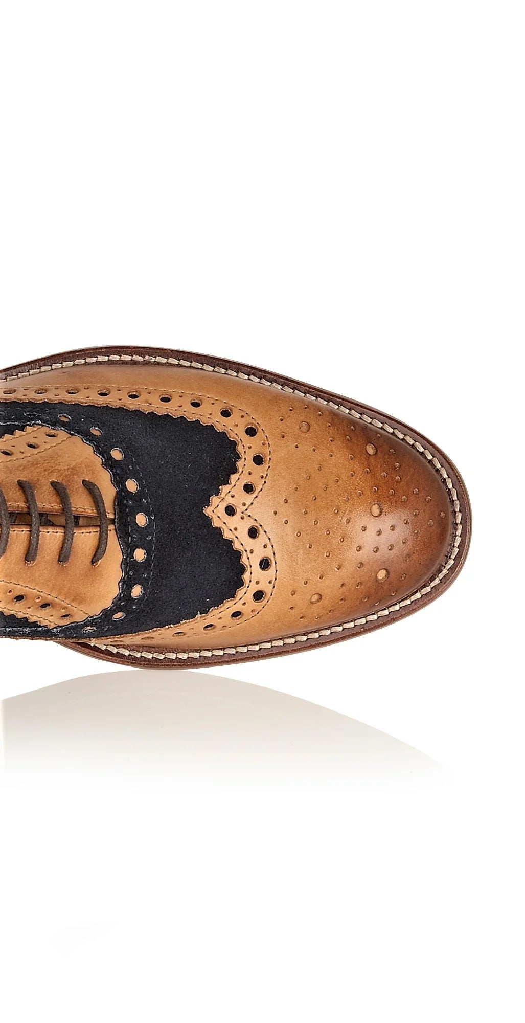 London Brogues Tan/Navy Suede Shoe