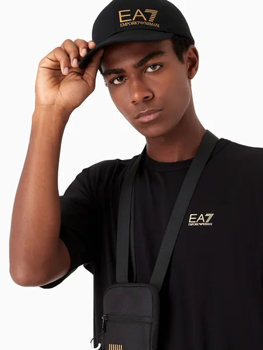 Ea7 Emporio Armani Woven Baseball Cap 28121 Black/Gold