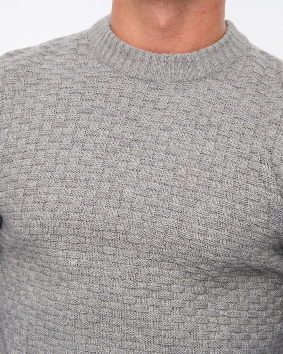 Duck and Cover Matera Texture Knit - Grey Marl