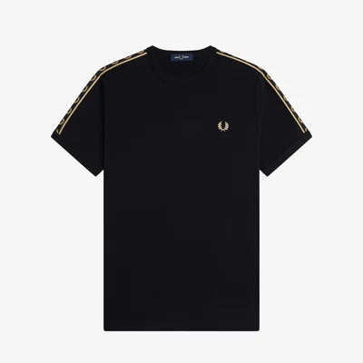 Fred Perry M4613 Contrast Tape Ringer T-Shirt 90A - Black/Champagne