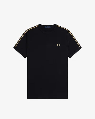Fred Perry M4613 Contrast Tape Ringer T-Shirt 90A - Black/Champagne
