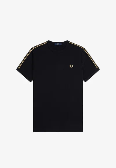 Fred Perry M4613 Contrast Tape Ringer T-Shirt 90A - Black/Champagne