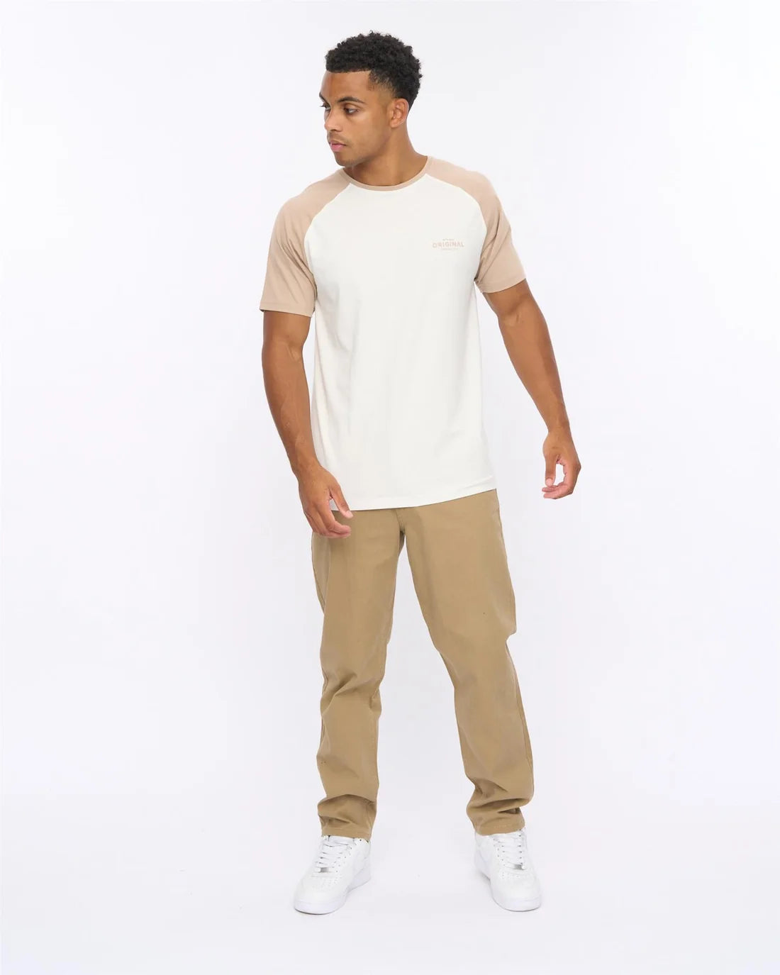 Crosshatch Meza T-Shirt - White/Stone