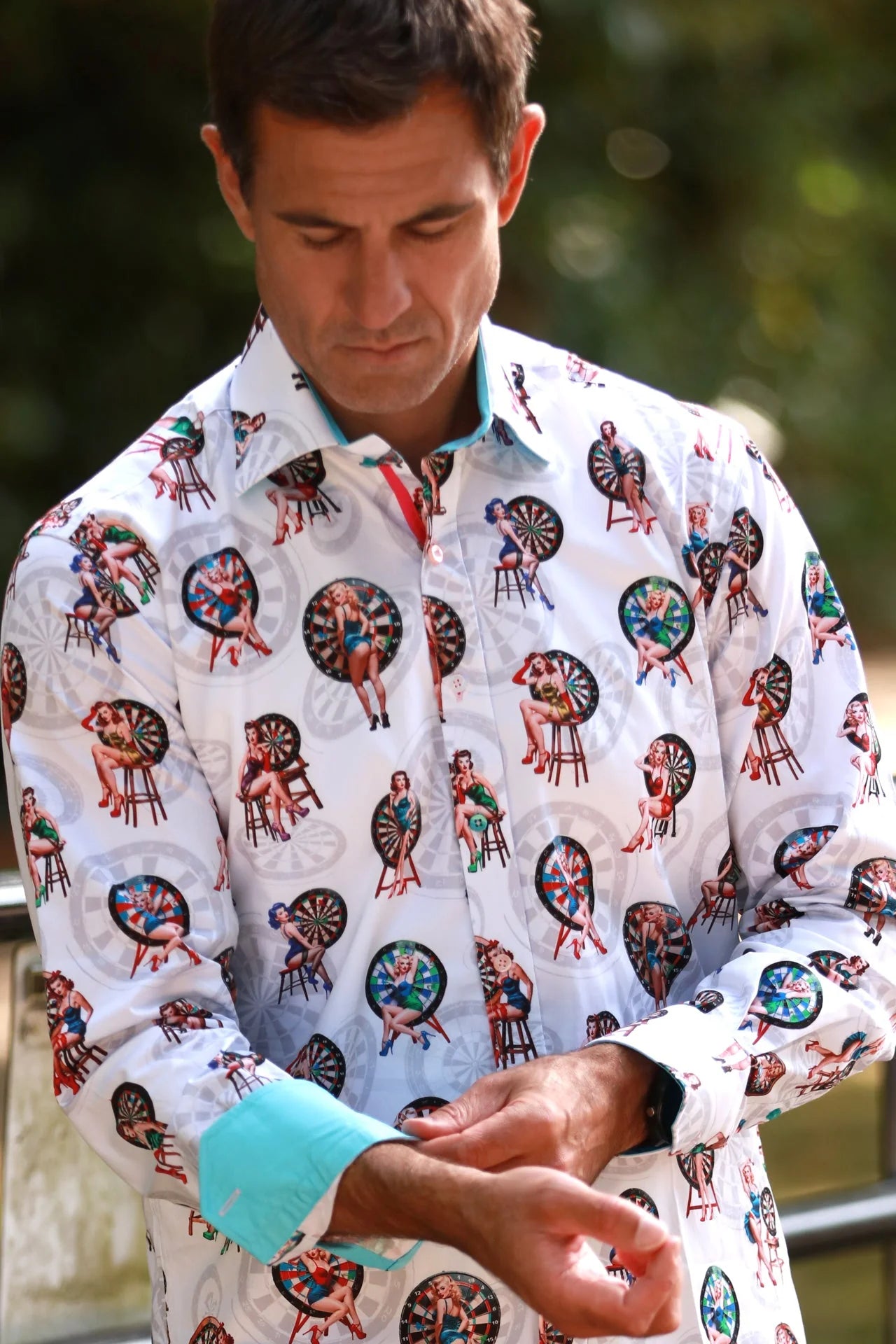 Claudio Lugli Dartboard Pinup Print Shirt - White