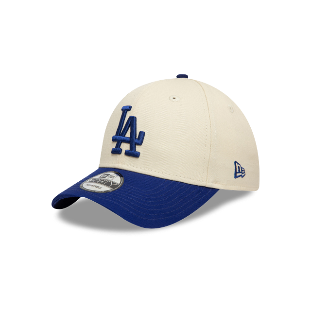 New Era LA Dodgers Coulour Block 9FORTY Adjustable Cap - Cream & Blue