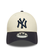 New Era New York Yankees Colour Block 9FORTY Adjustable Cap - Cream & Navy