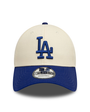 New Era LA Dodgers Coulour Block 9FORTY Adjustable Cap - Cream & Blue