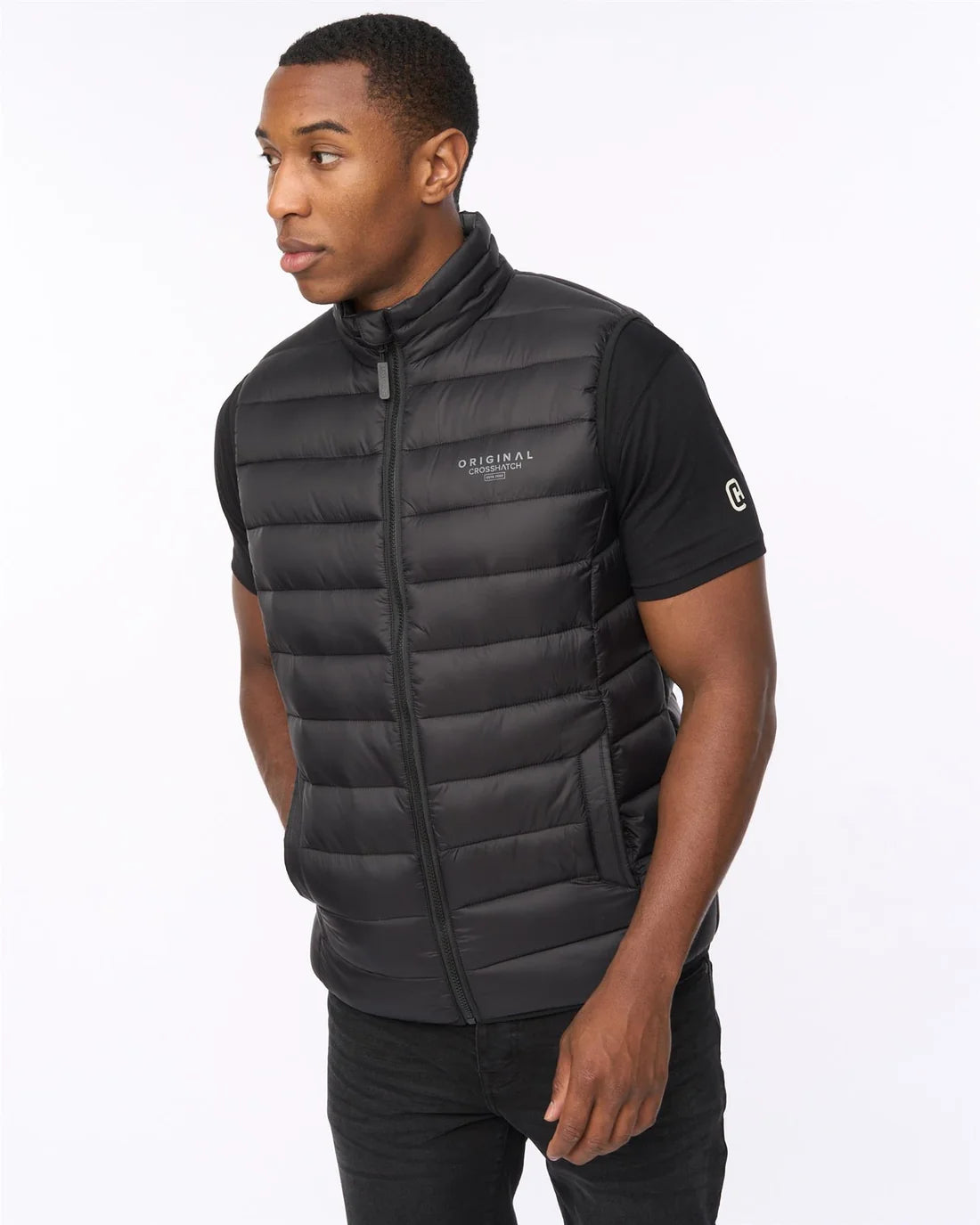 Crosshatch Gattering Gilet - Black