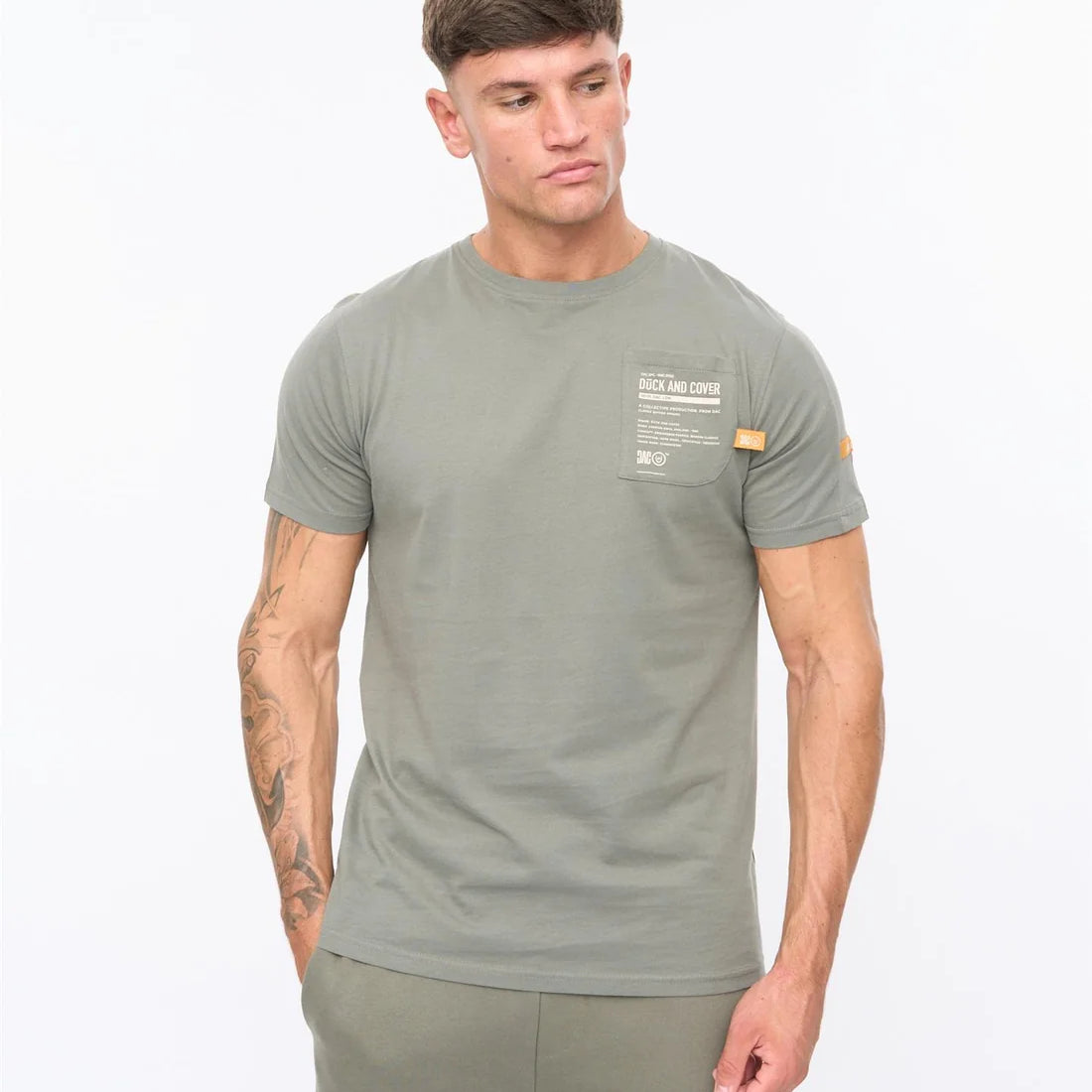 Duck & Cover Adamsberg Carbon T-Shirt - Dark Olive