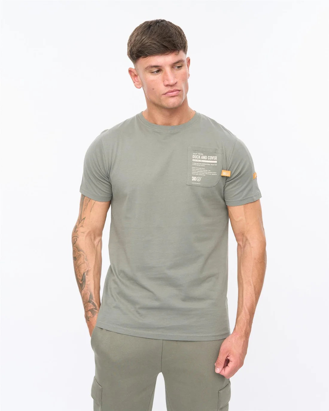 Duck & Cover Adamsberg Carbon T-Shirt - Dark Olive