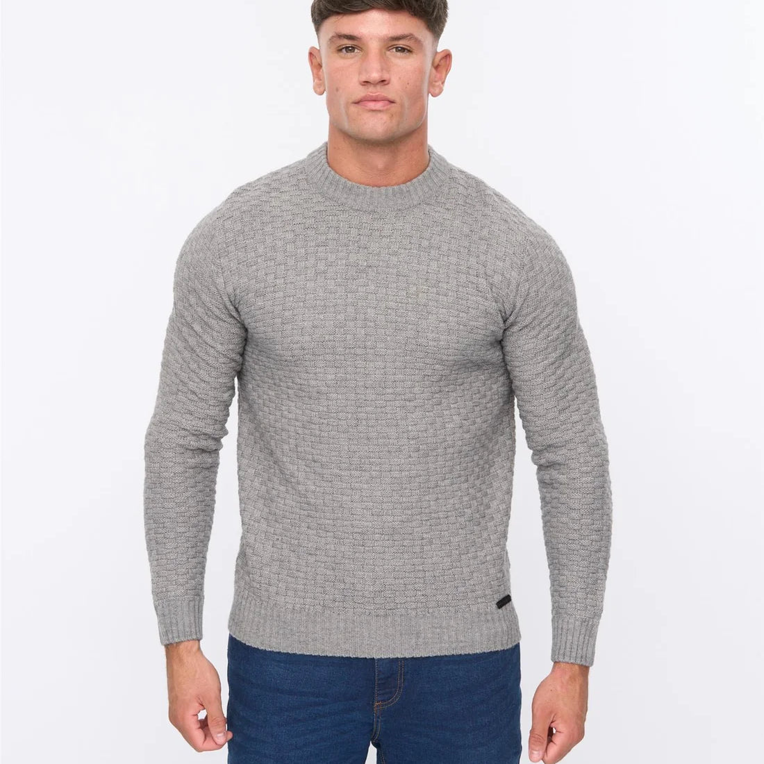 Duck and Cover Matera Texture Knit - Grey Marl