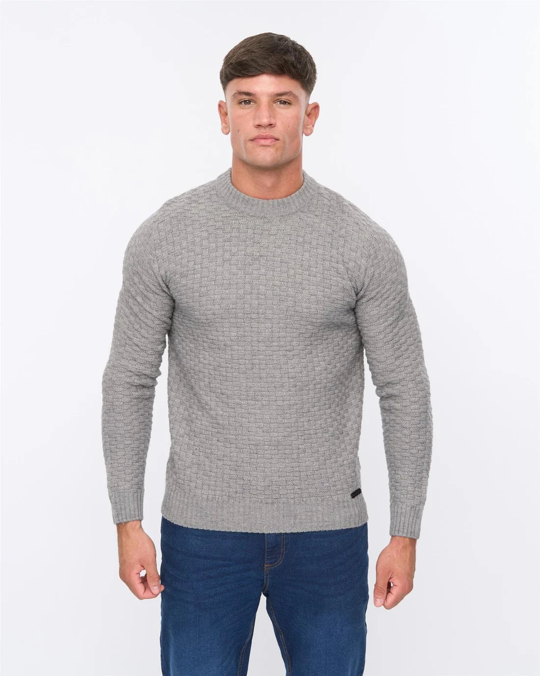 Duck and Cover Matera Texture Knit - Grey Marl