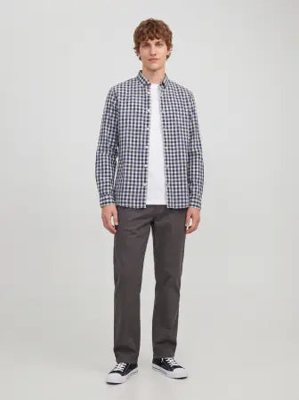 JJ Rebel Gavin Gingham L/S Shirt - Navy Blazer