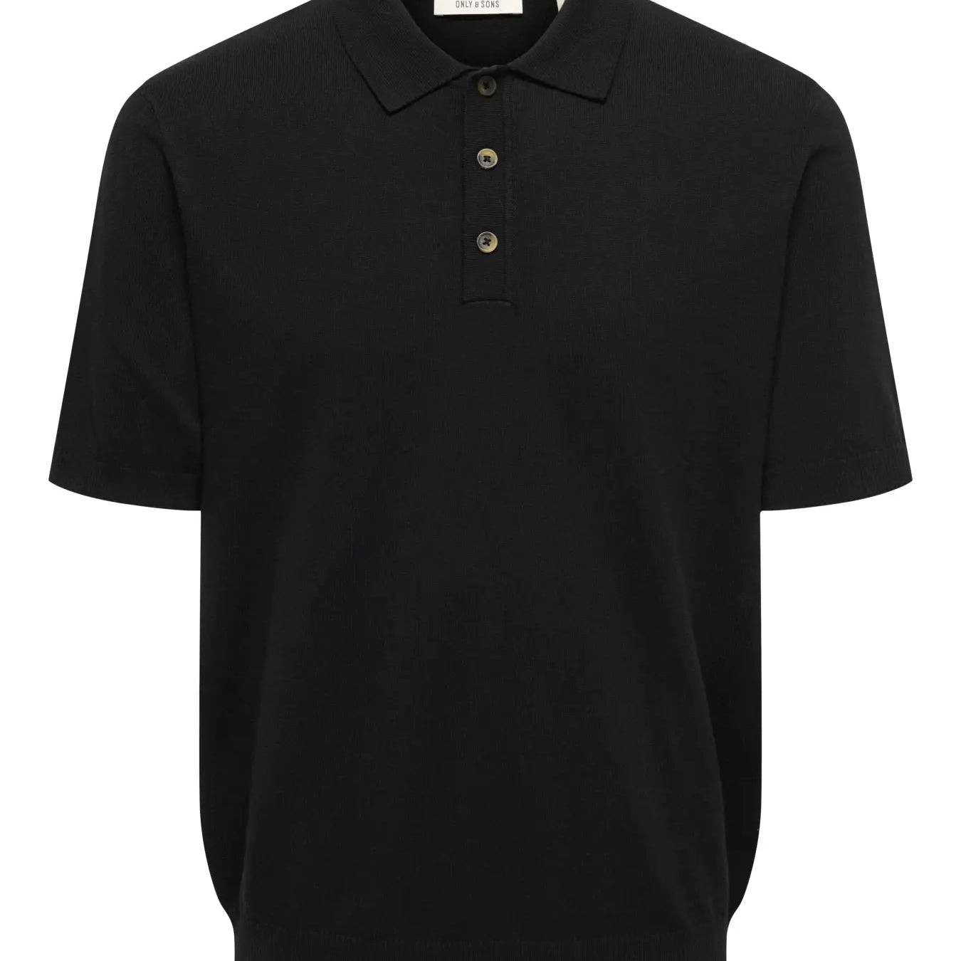 Only & Sons Loui Regular Knitted Polo T-Shirt - Black