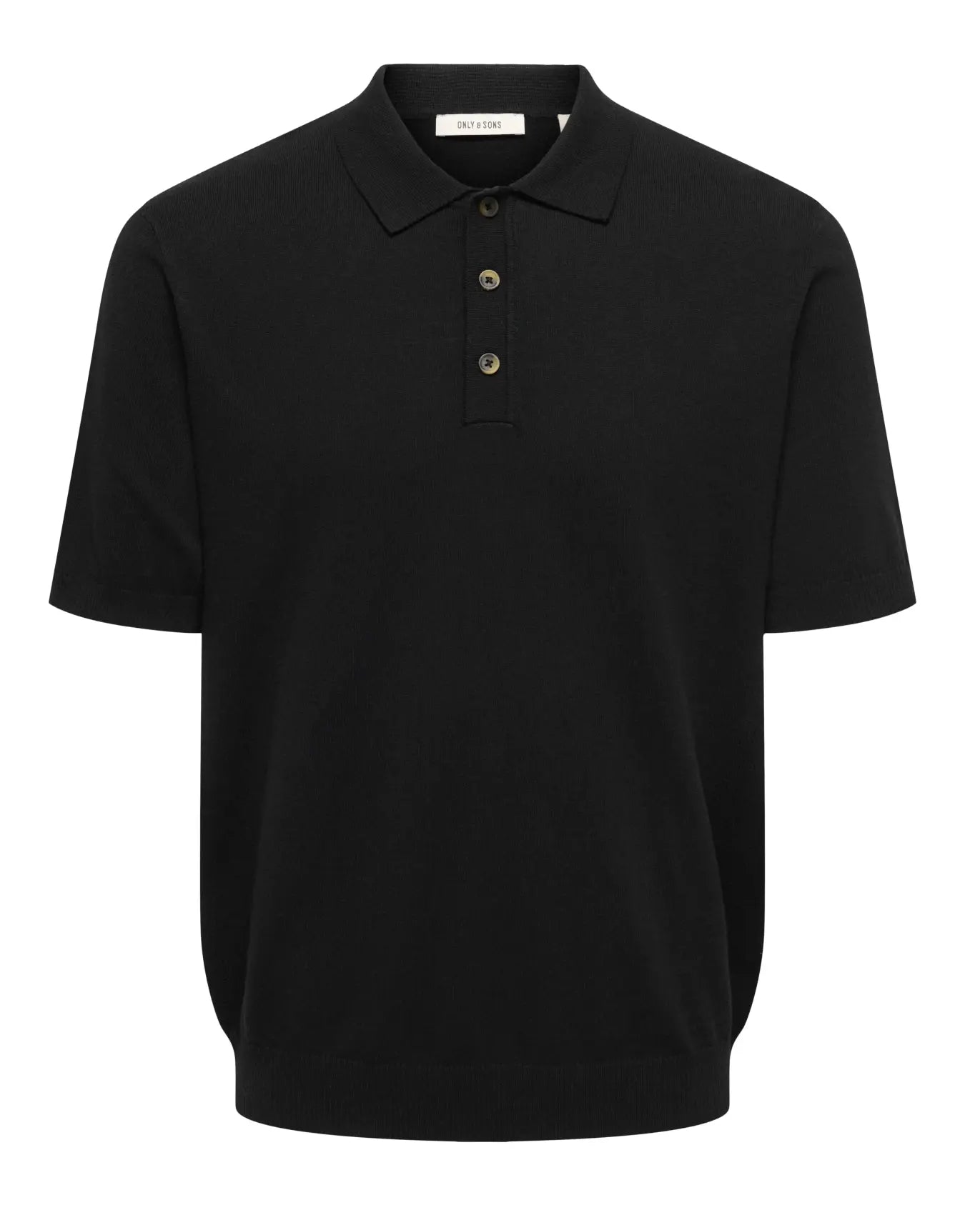 Only & Sons Loui Regular Knitted Polo T-Shirt - Black