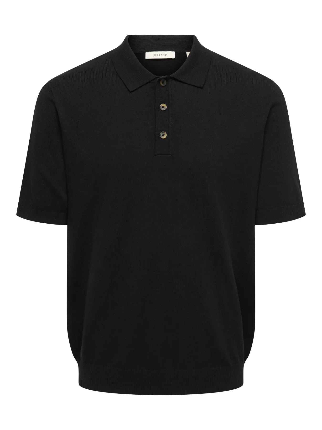 Only & Sons Loui Regular Knitted Polo T-Shirt - Black
