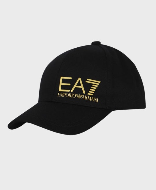 Ea7 Emporio Armani Woven Baseball Cap 28121 Black/Gold