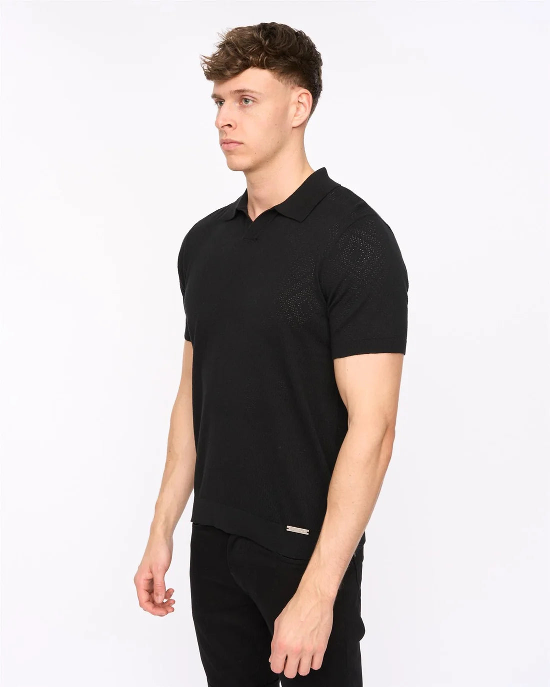 Duck & Cover Dedham Knit Polo Shirt - Black
