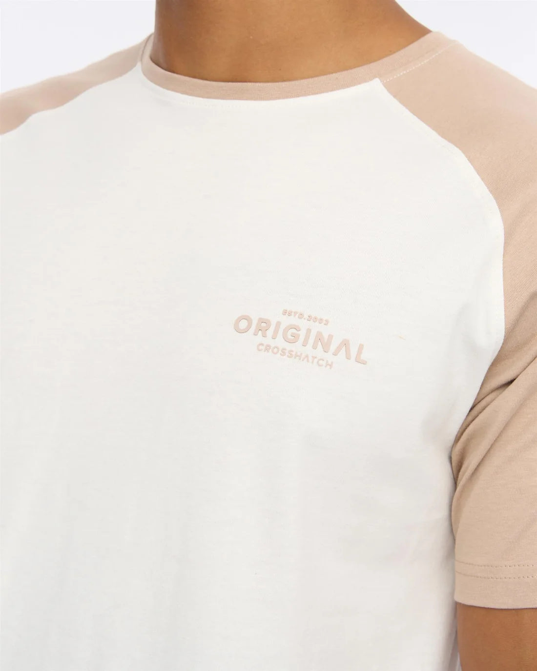 Crosshatch Meza T-Shirt - White/Stone