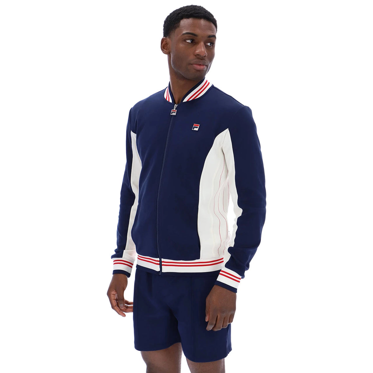 Fila LM161RN1 Settanta Baseball Track Jacket 411 - Fila Navy/Gardenia/Fila Red