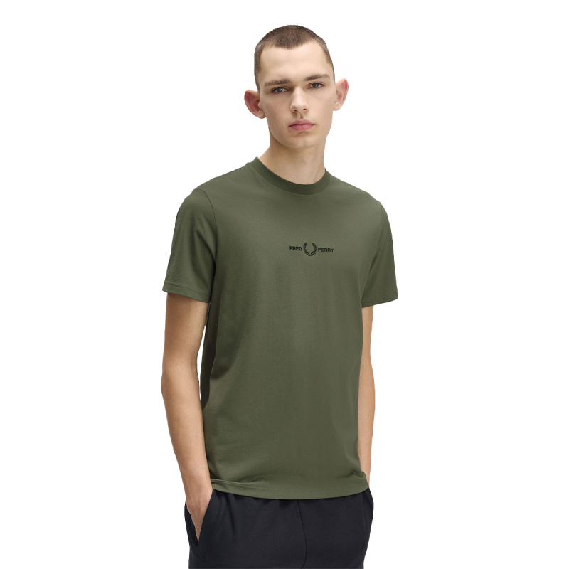 Fred Perry M4580 Embroidered T-Shirt W19 Laurel Wreath Green