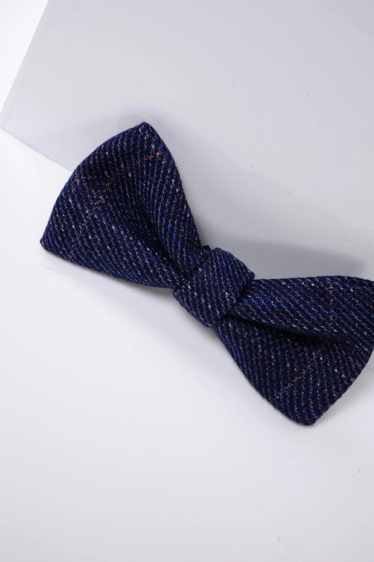 Marc Darcy Harry Tweed Check Bow Tie - Indigo Blue