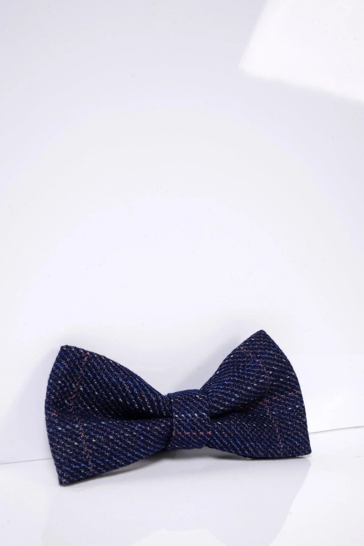 Marc Darcy Harry Tweed Check Bow Tie - Indigo Blue