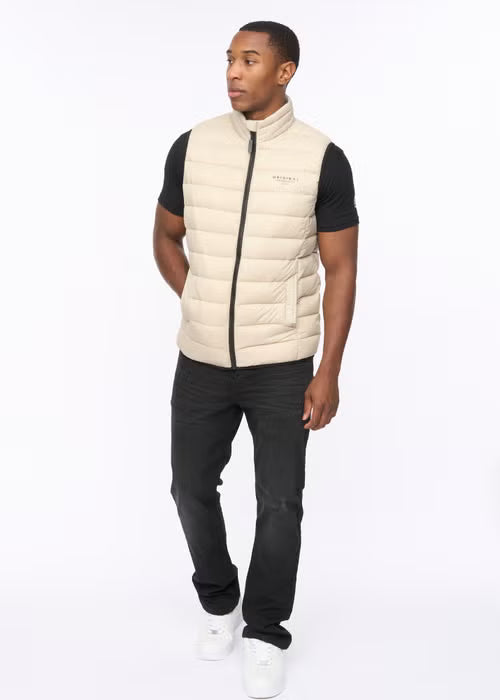 Crosshatch Gattering Gilet - Stone