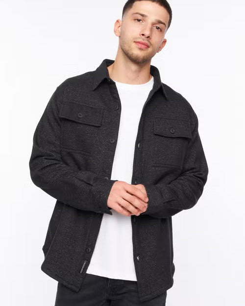 Crosshatch Dakari Overshirt - Charcoal