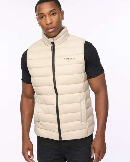 Crosshatch Gattering Gilet - Stone
