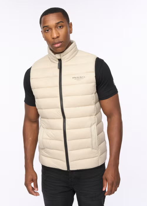 Crosshatch Gattering Gilet - Stone