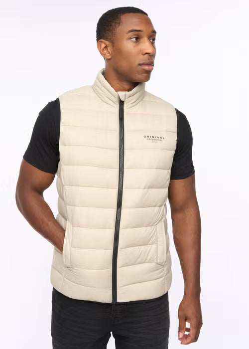 Crosshatch Gattering Gilet - Stone