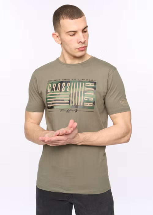 Crosshatch Wenfore T-Shirt - Dark Sage