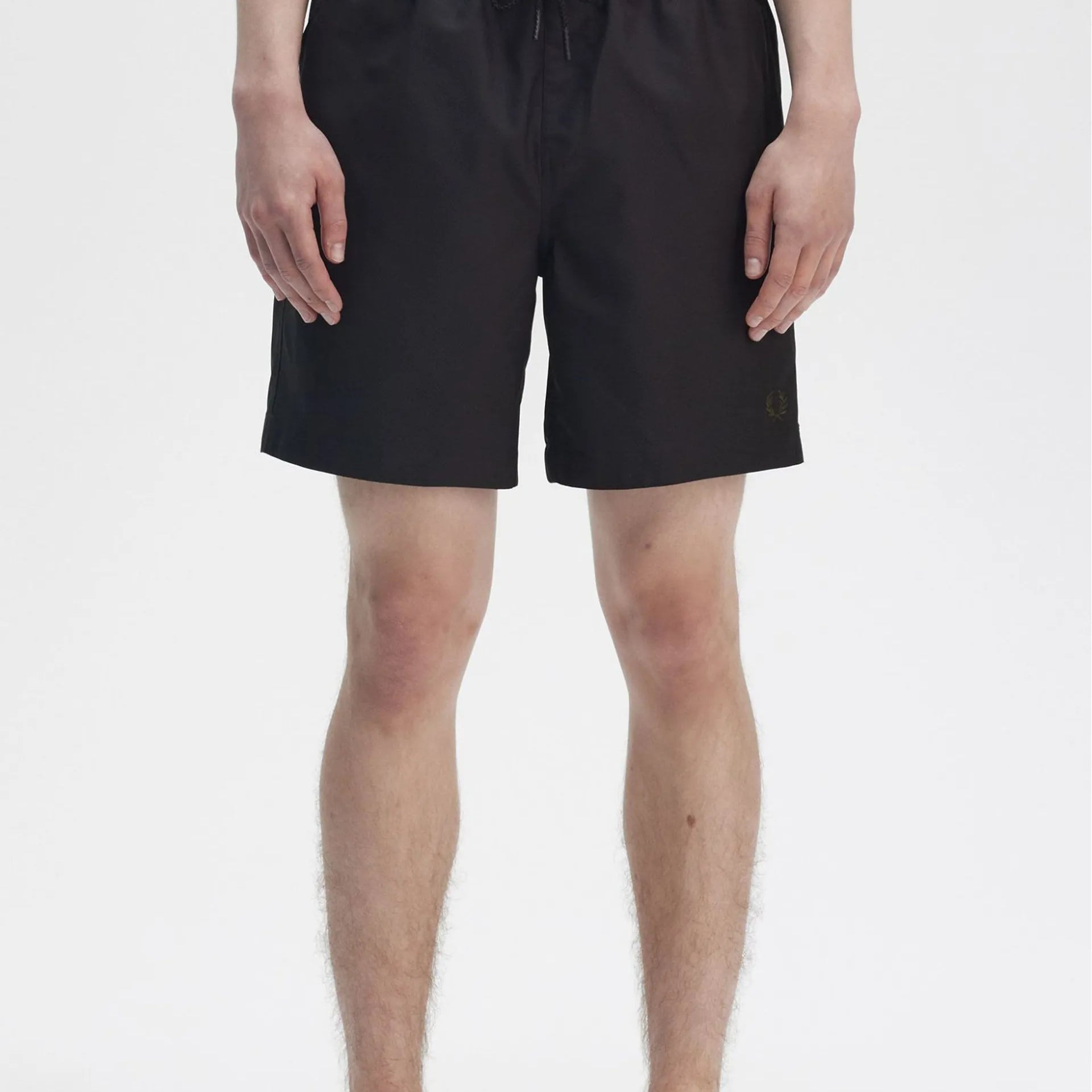 FRED PERRY S8508 SWIM SHORT Y43 BLACK/CRT GRN