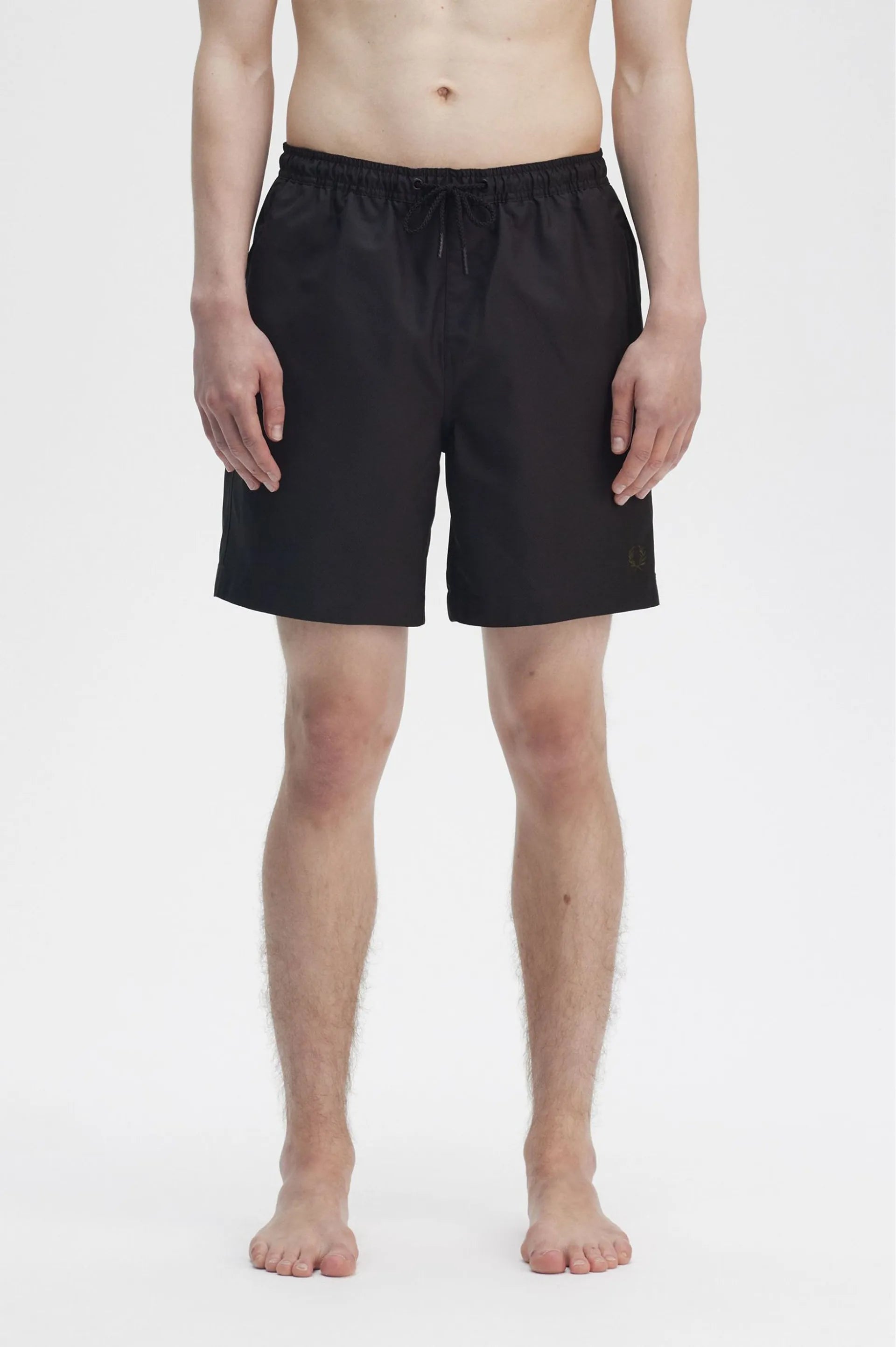 FRED PERRY S8508 SWIM SHORT Y43 BLACK/CRT GRN